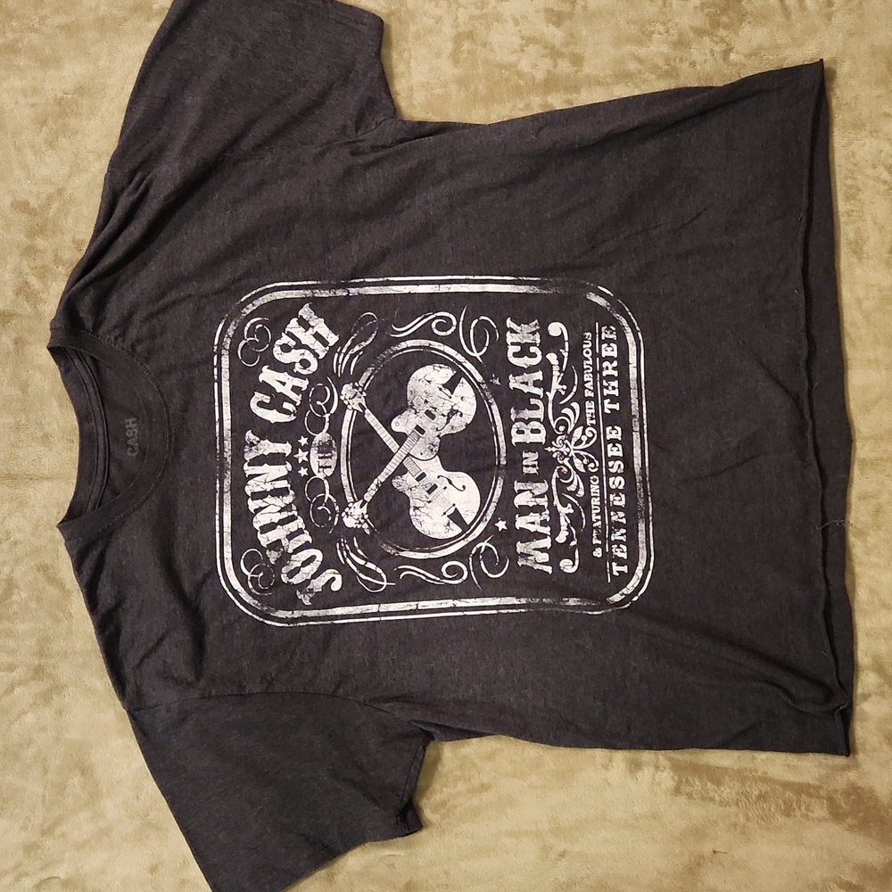 Johnny Cash Man In Black T-Shirt Graphic Tee Music Band Rock Vintage